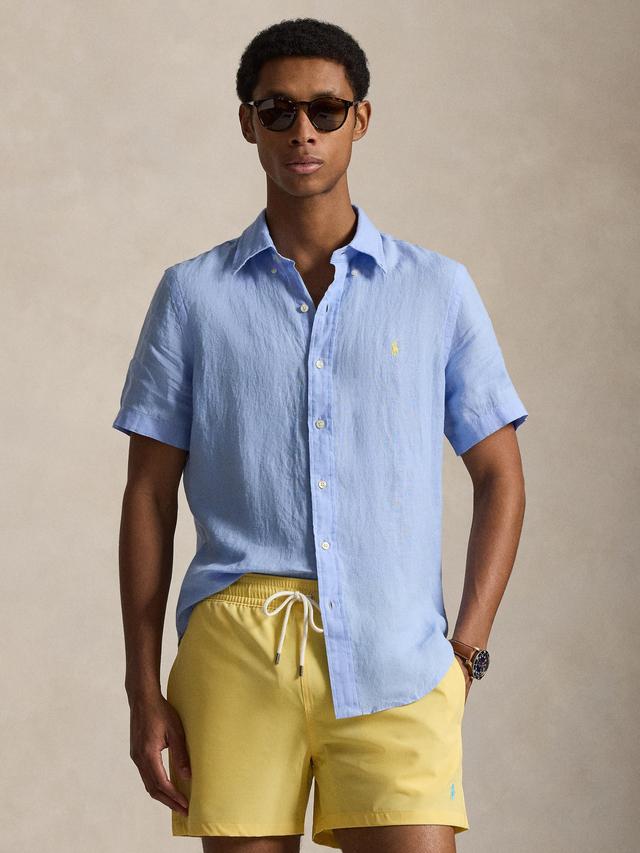 Polo Ralph Lauren Custom Fit SS Linen Shirt-Austin Blue