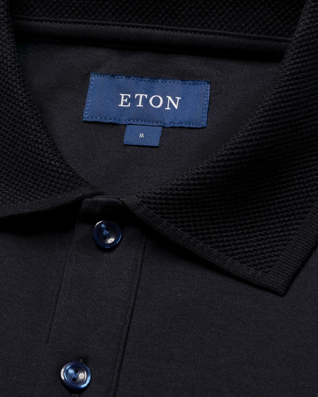 Eton Interlock Polo Shirt-Navy