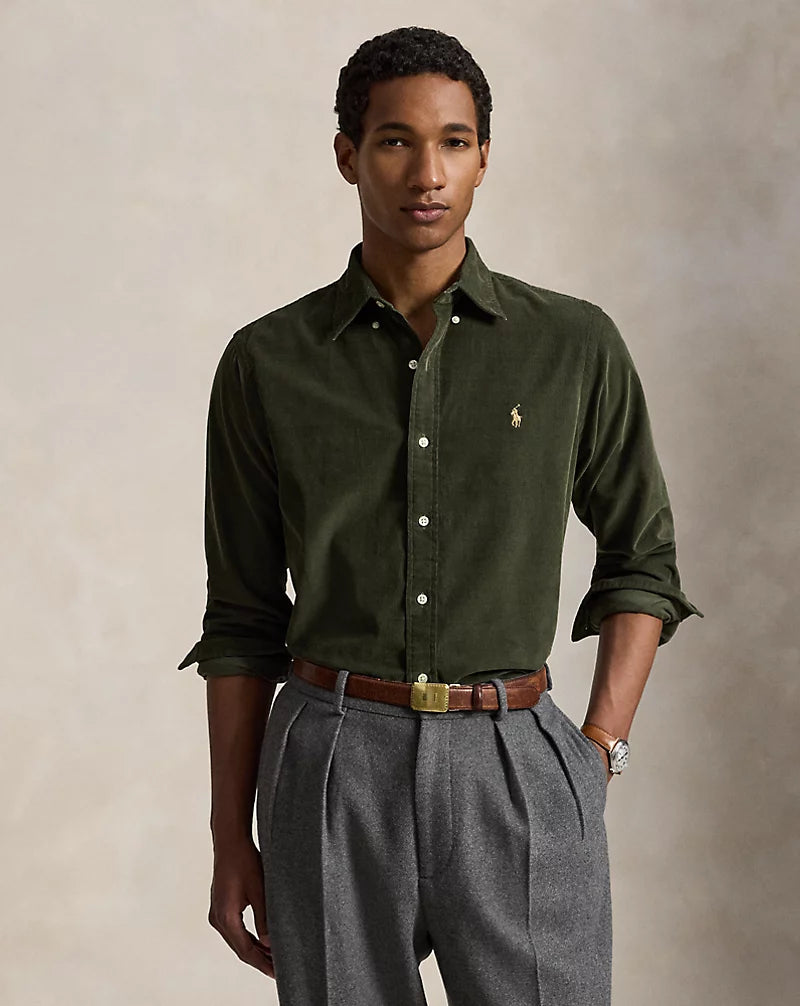 Polo Ralph Lauren Custom Fit Corduroy Shirt-Company Olive