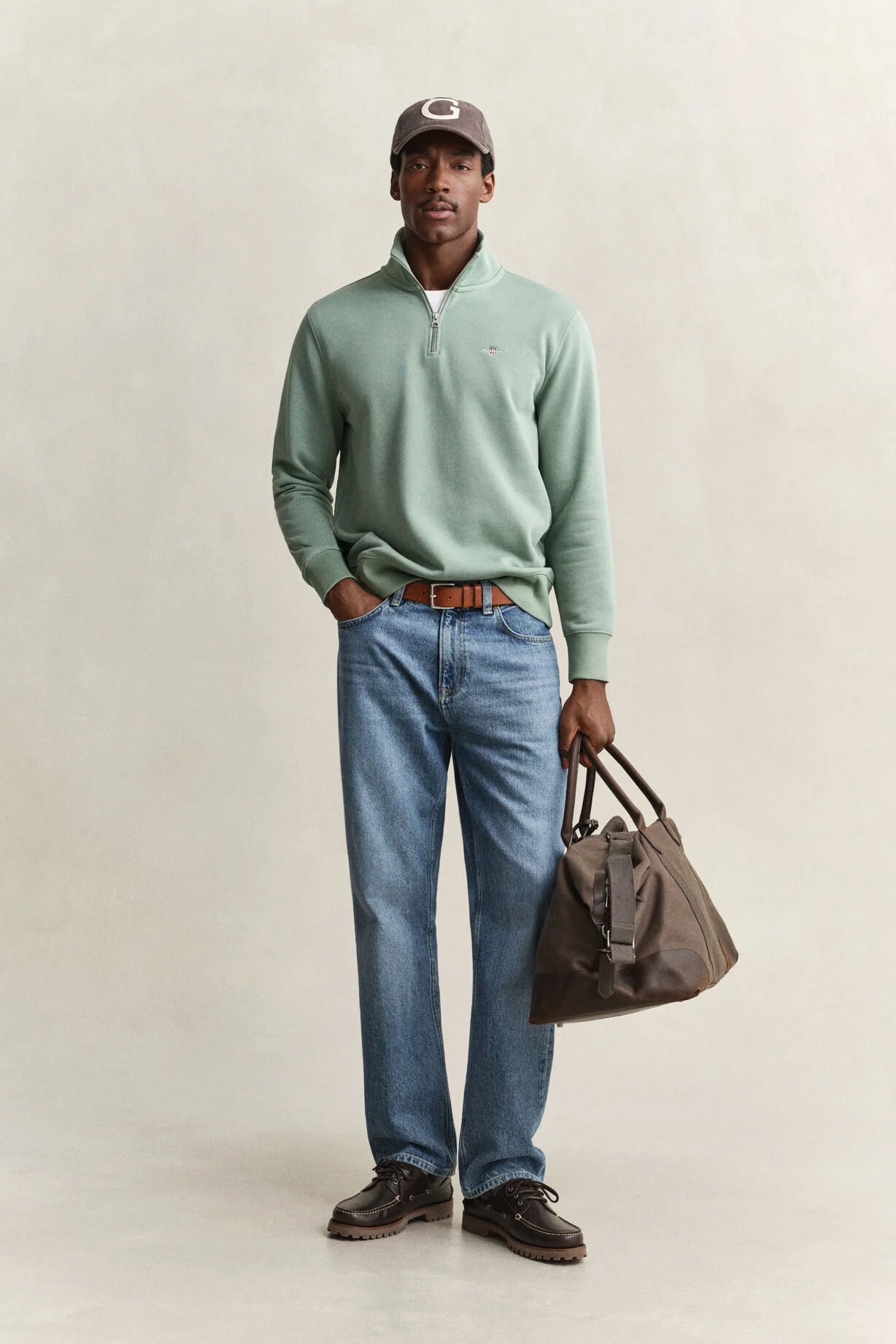 GANT Shield Half-Zip Sweatshirt-Surplus Mint