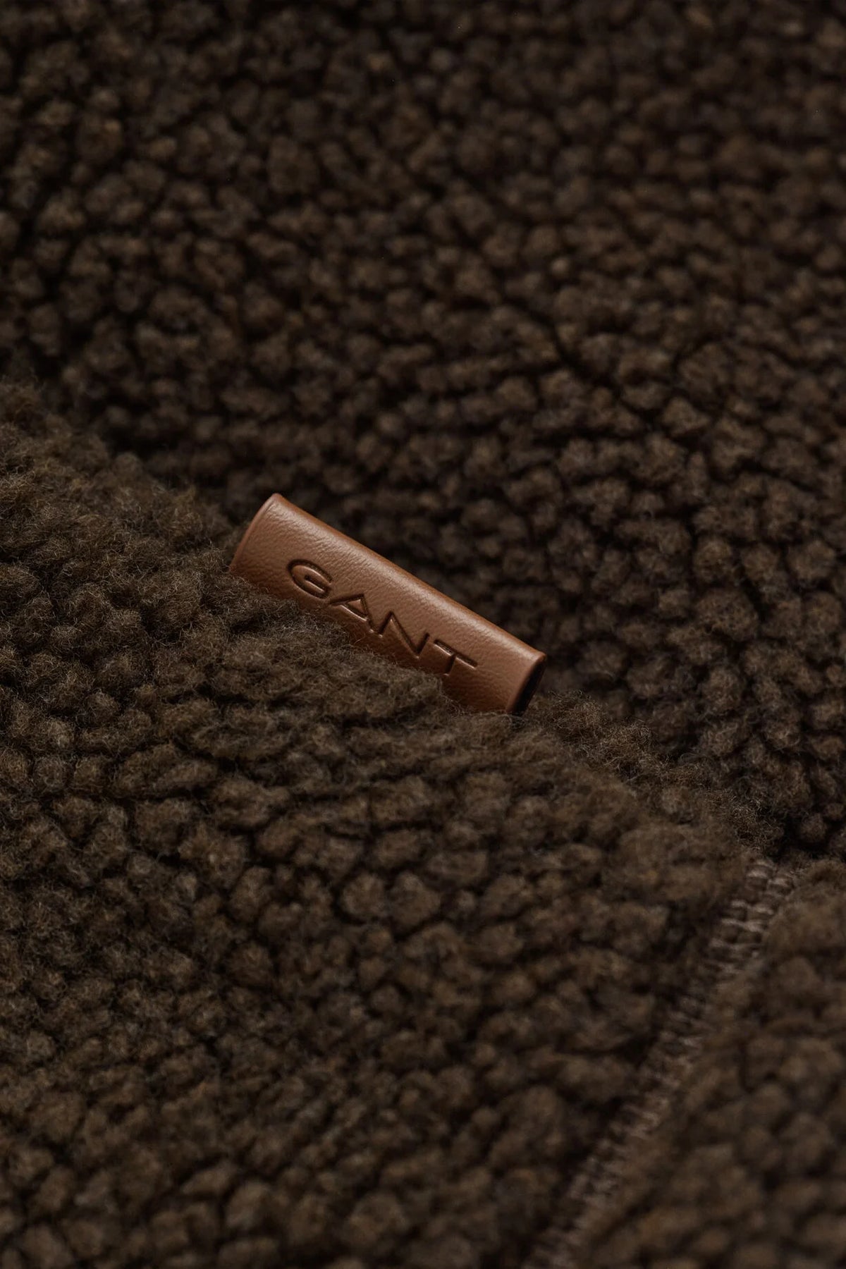GANT Reg Fit Fleece Jacket-Shadow Brown