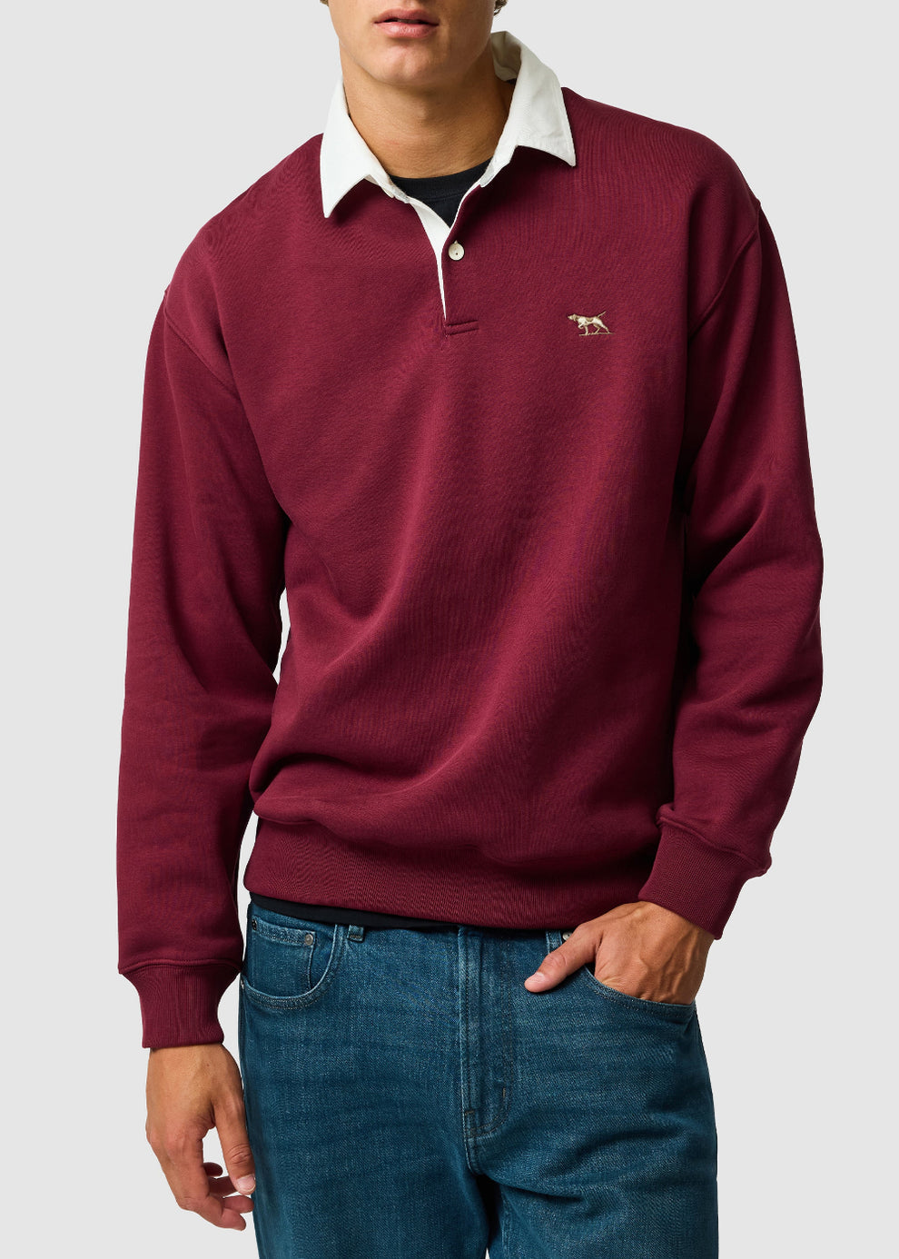 Rodd & Gunn Otago Rugby Shirt Sweat-Oxblood