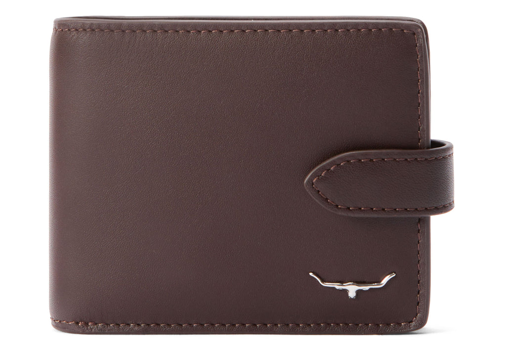 RM Williams Chestnut Leather Wallet with coin pocket & tab
