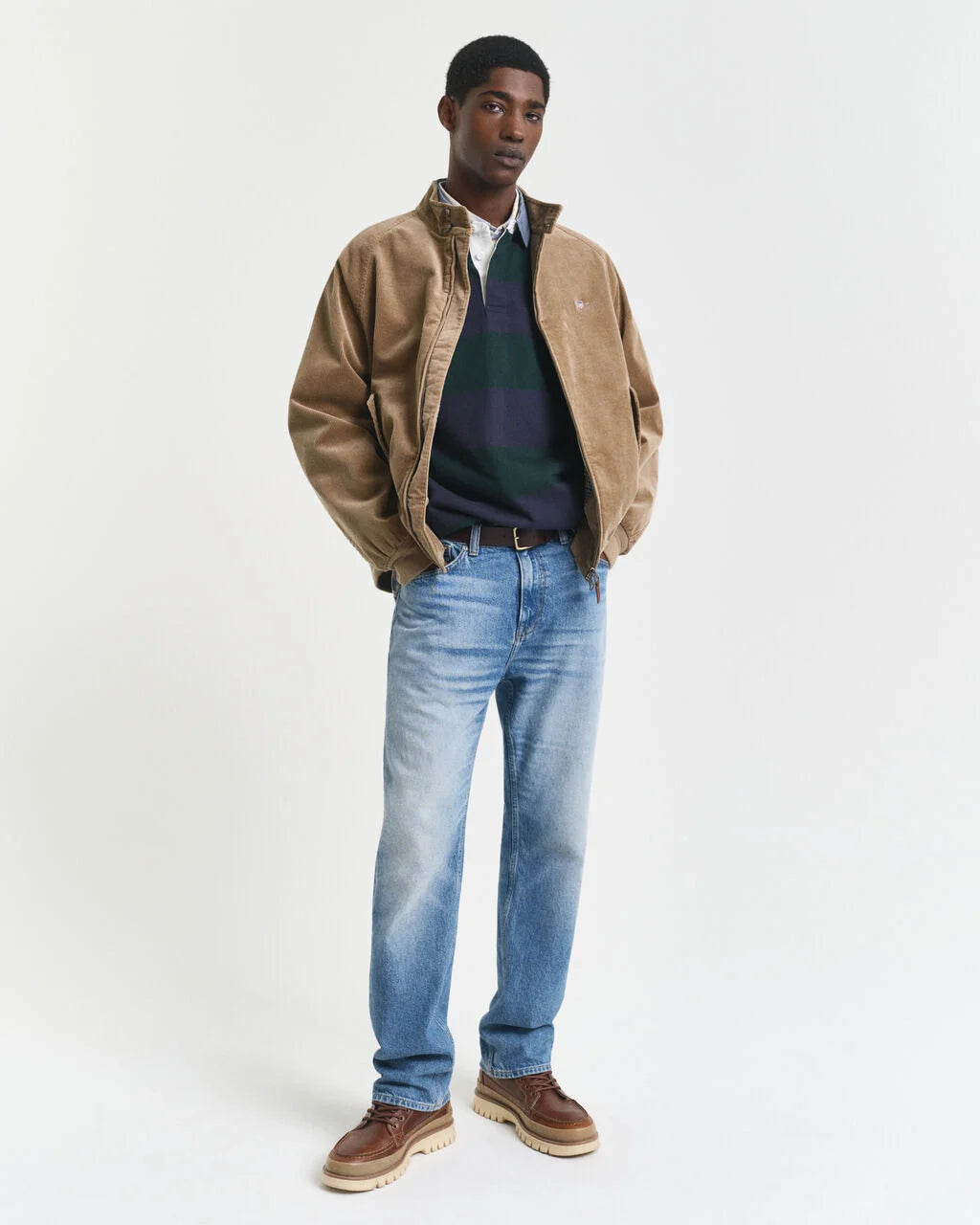 GANT Chambray Collar Striped Heavy Rugger