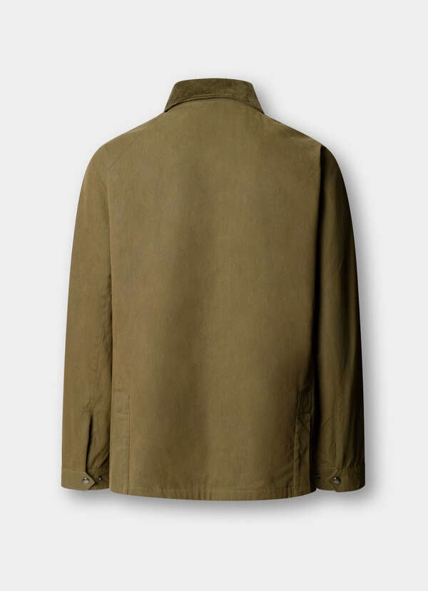 Hackett London Cotton Blend Field Jacket-Olive Green