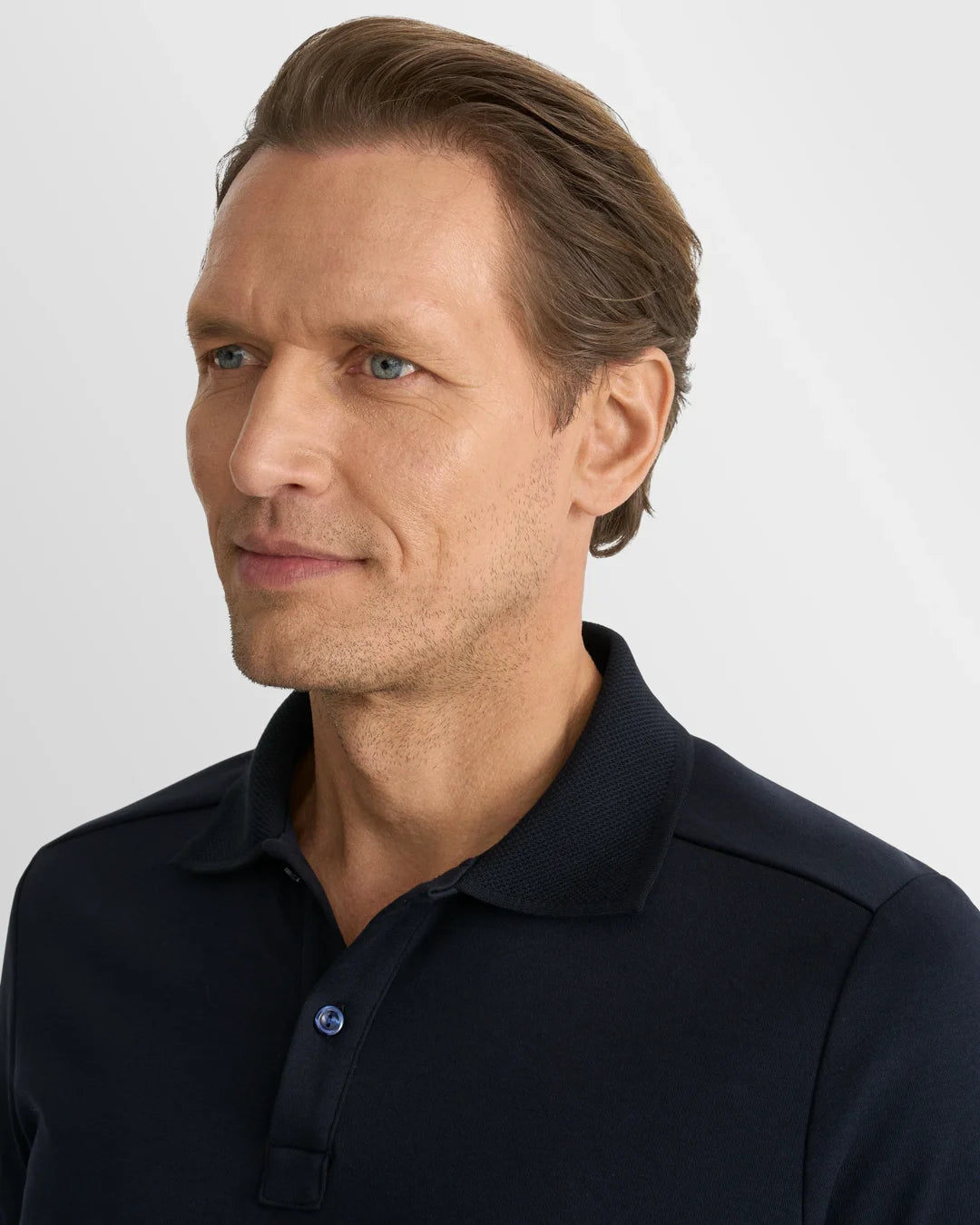 Eton Interlock Polo Shirt-Navy