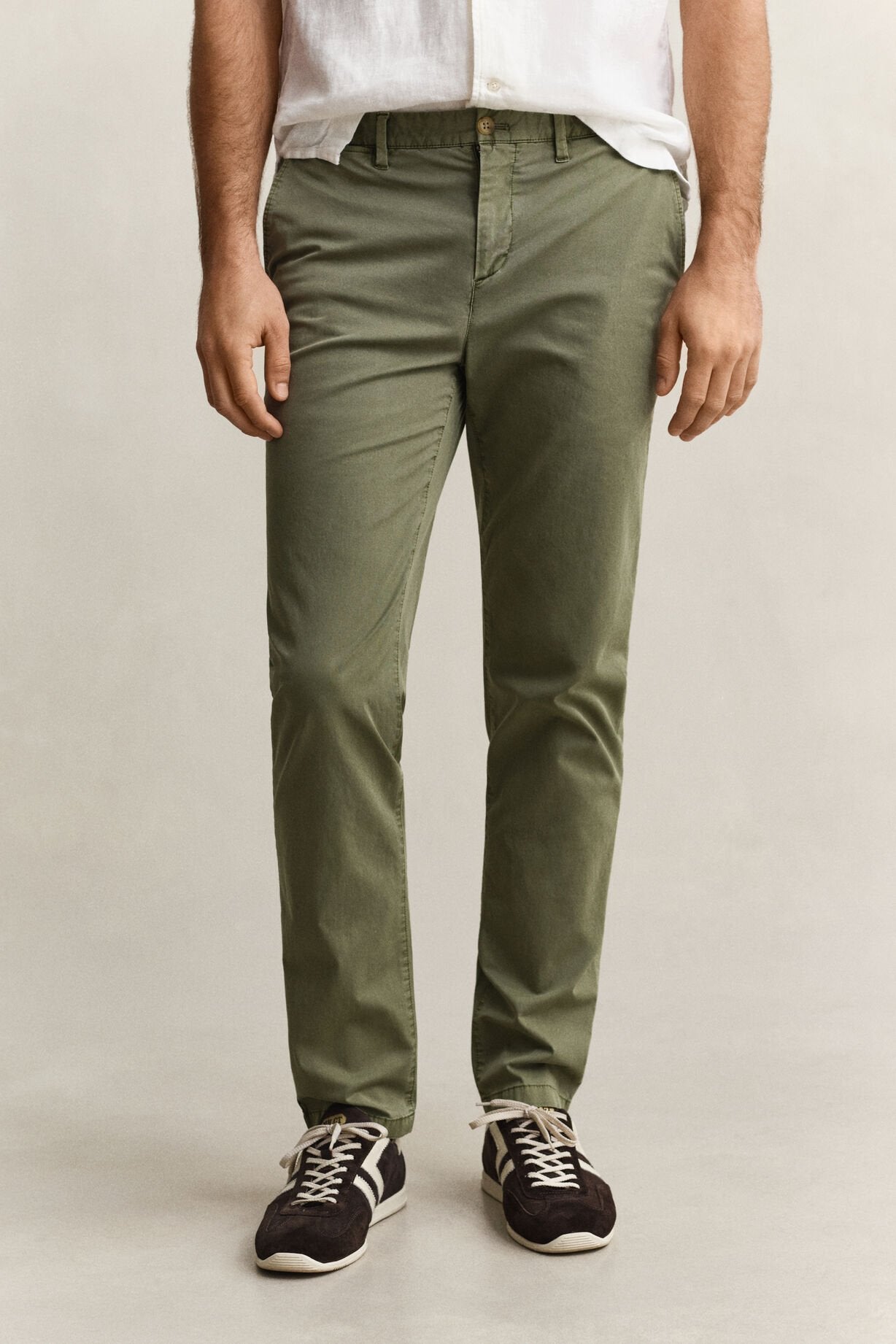 GANT Slim Fit Sunfaded Chinos-Dry Herb Green