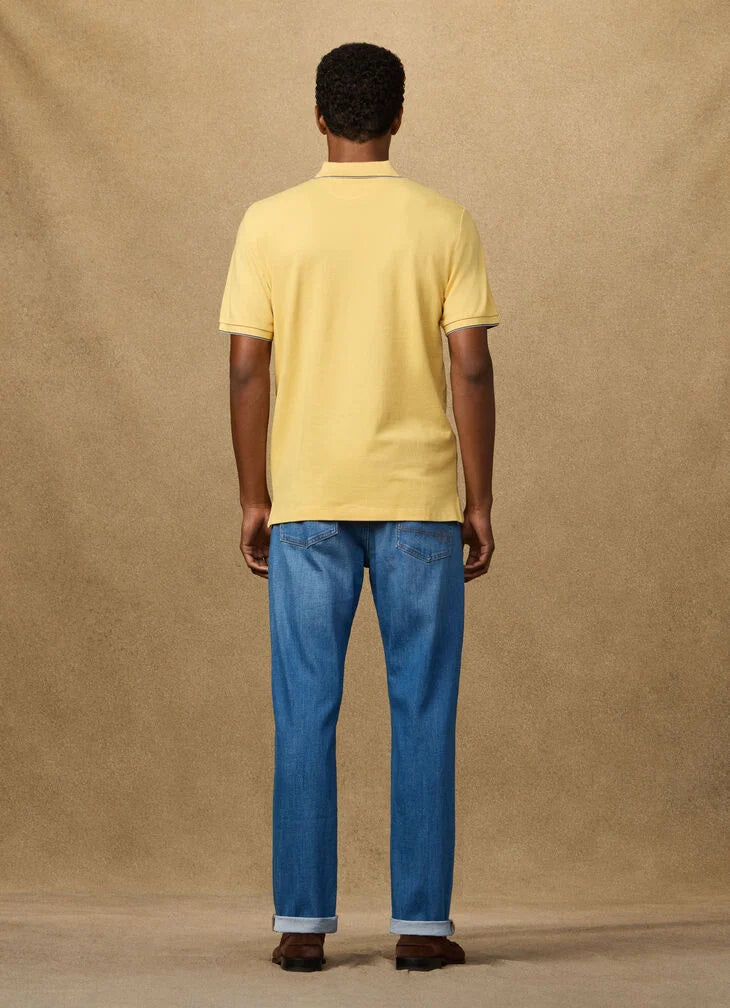Hackett Heritage Classic Fit Tipped Polo - Golden Yellow