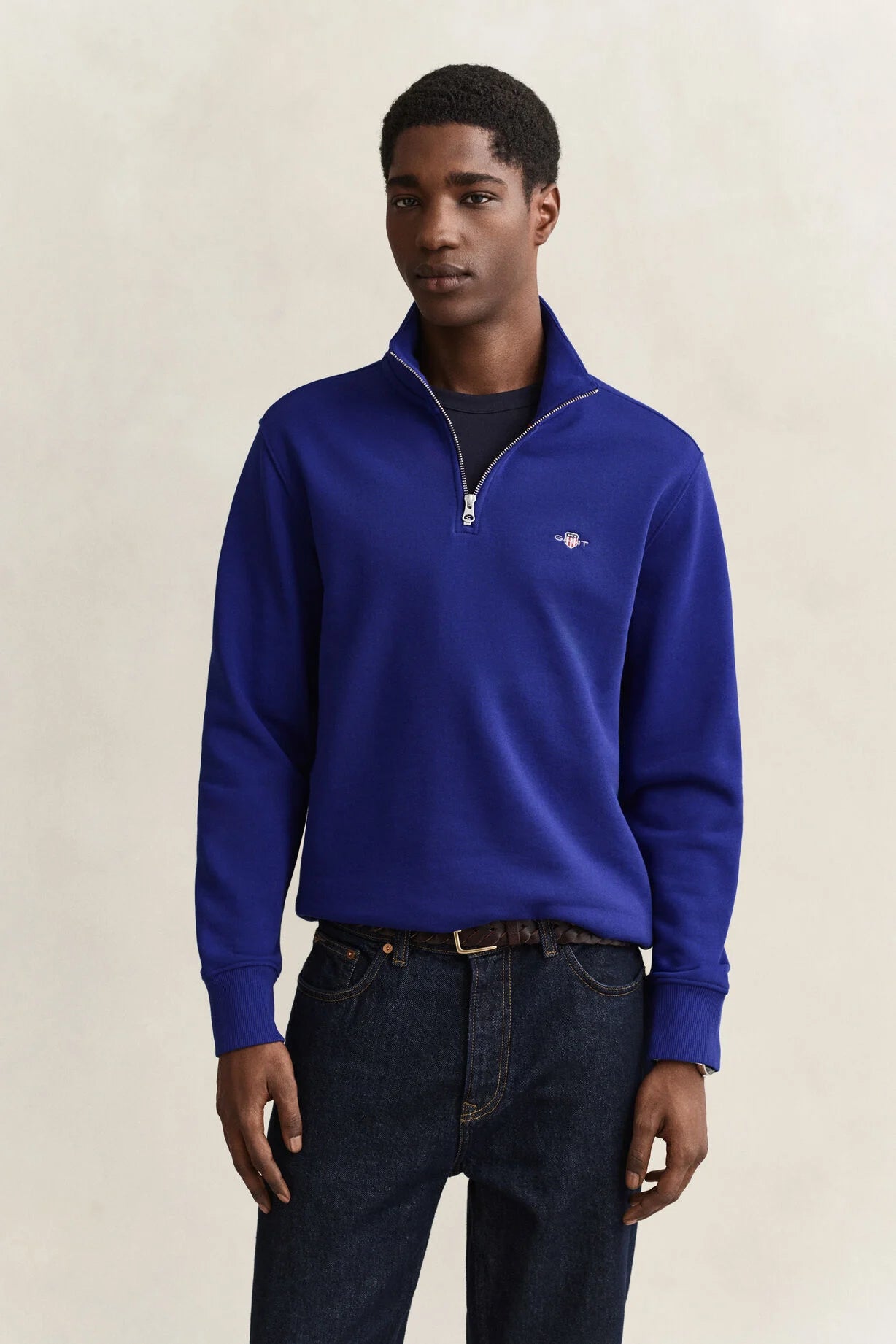 GANT Shield Half-Zip Sweatshirt-Crisp Blue