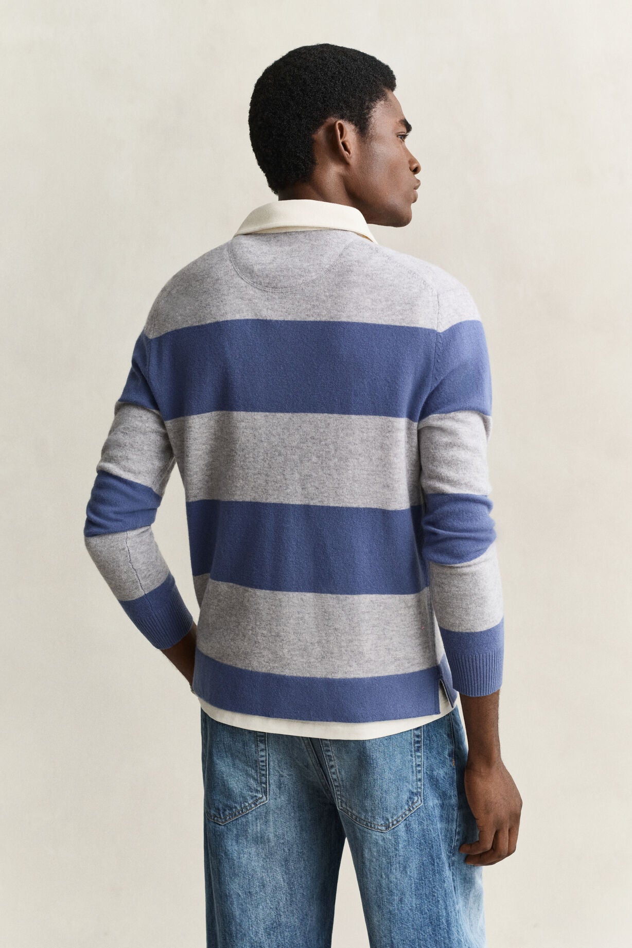 GANT Barstriped Lambswool Rugger-Grey Melange