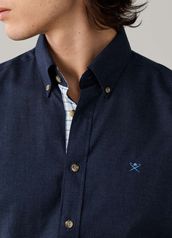 Hackett London Tailored Fit Multi Trim Flannel Shirt-Old Navy
