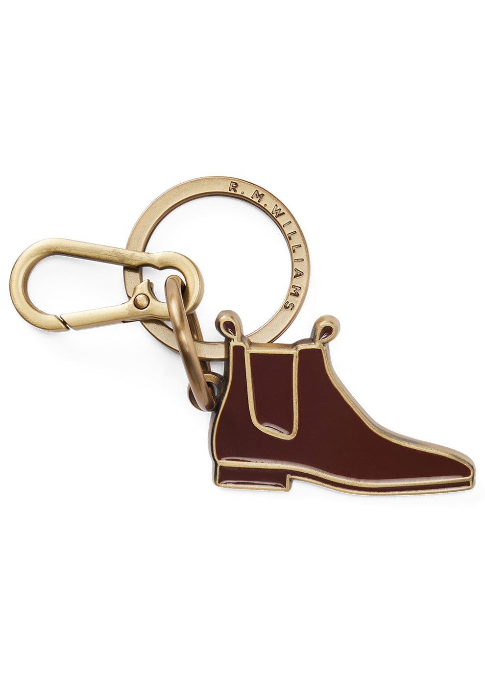 RM Williams Boot Enamel Boot Keyring Chestnut