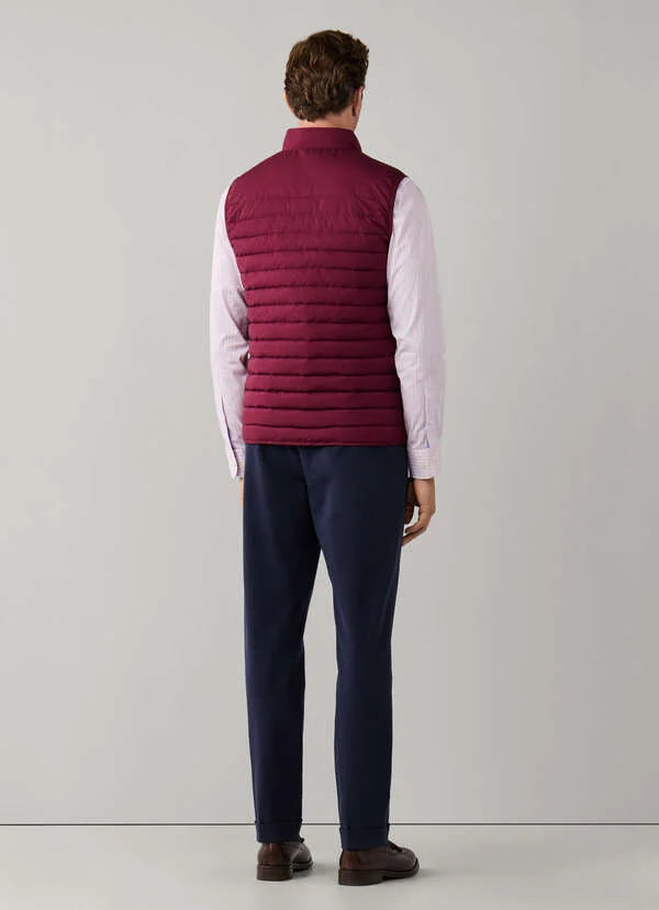 Hackett London Ultra Lightweight Gilet-Oxblood Red