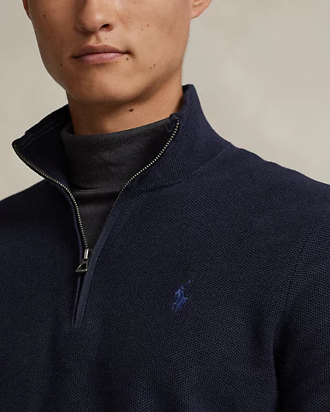 Polo Ralph Lauren Mesh-Knit Cotton 1/4 Zip Jumper