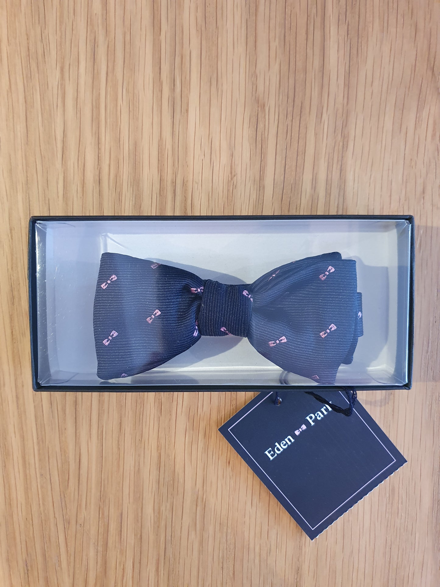 Eden Park Navy/Pink Silk Bow Tie