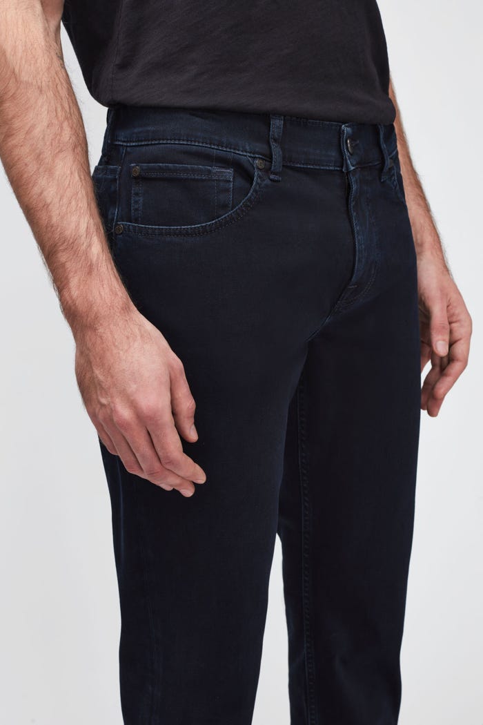 7 For All Mankind Slimmy Luxe Performance Eco Blue Black Jeans