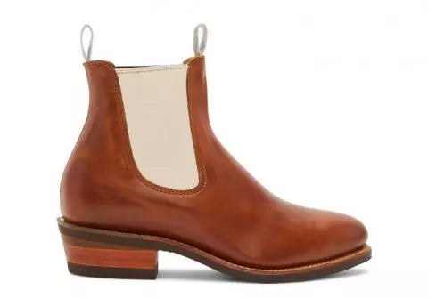 RM Williams Tan Lady Yearling Rubber Sole Boot